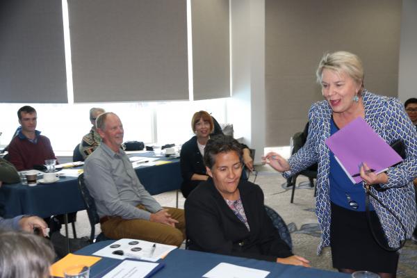 Disability Issues Minister Nicky Wagner talks to workshop participants